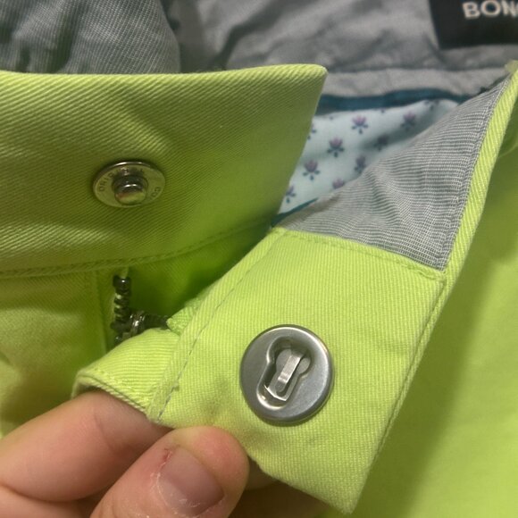 EUC Bonobos Men's Lime Green Stretch Washed Chinos Size 34W 30L - Picture 5 of 15